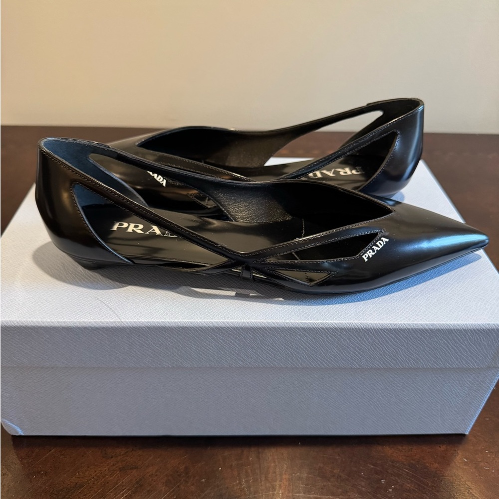 Prada Black Pointed Toe Heels - Picture 2 of 7